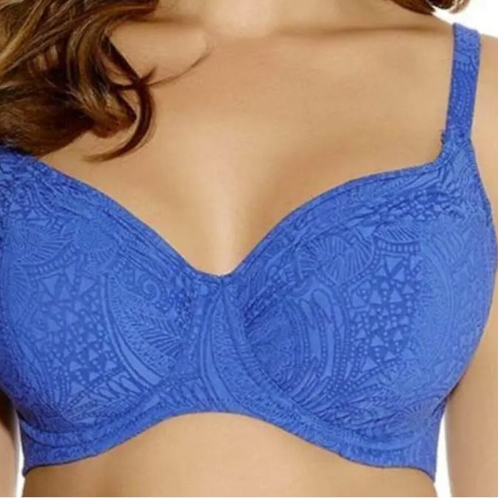 Fantasie swim top US 34J UK 34GG Gorgeous Blue textured fabric